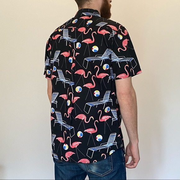 vans short sleeve button up tropical pool party - Picture 7 of 7